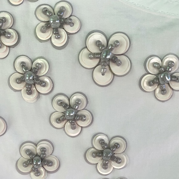J. Crew white cotton beaded flower embellished sleeveless top - Picture 4 of 8